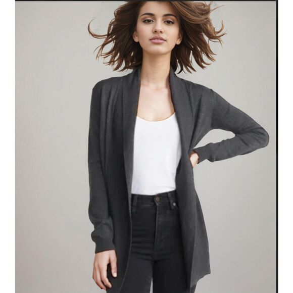 Marine Layer Cashmere Blend Knit Open Cardigan Dark Grey‎ Sz XS - Picture 1 of 11